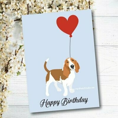 Basset Hound Dog Puppy Birthday Card For Your Love or Best Friend