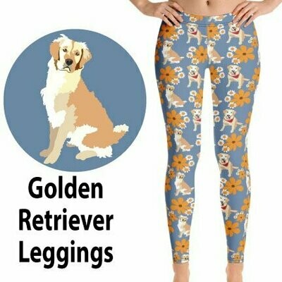 Golden Retriever leggings for women, made of polyester and spandex