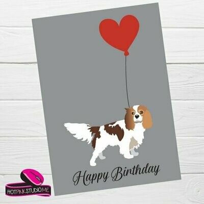 King Charles Spaniel Dog Puppy Birthday Card For Your Love or Best Friend