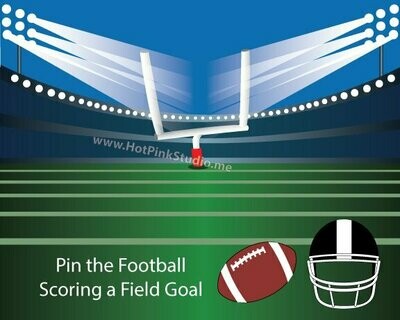 Football Pin the Football Scoring a Field Goal Birthday Party Game INSTANT DOWNLOAD files