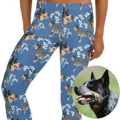 CATTLE DOG LEGGINGS - Dog Mom Leggings - Fitness Yoga Pants - Australian Cattle Dog Printed Leggings - Blue Heeler Gift - Women Active Wear