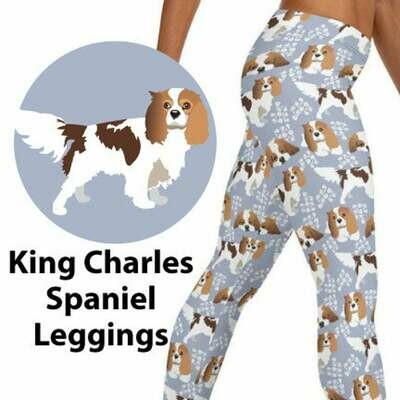 SPANIEL DOG LEGGINGS - Cavalier King Charles Spaniel Dog Yoga Pants - Dog Memorial Gifts - Athletic Wear Women Yoga Leggings