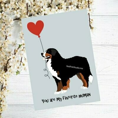 Bernese Mountain Dog Happy Birthday Card For Your Love or Best Friend
