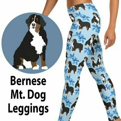 Bernese Mountain Dog Leggings Women Yoga Pants Blue