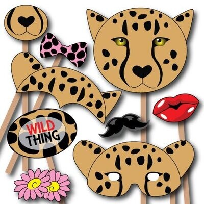 Cheetah Photo Booth Props // Cheetah Photo Props // Lips, Nose, Mustache Photo Props // Gender Neutral // INSTANT DOWNLOAD // Printable