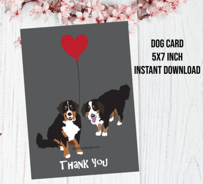 Bernese Mt Dogs Thank. You, Birthday Card, Anniversary Card, You Are My Favorite Human