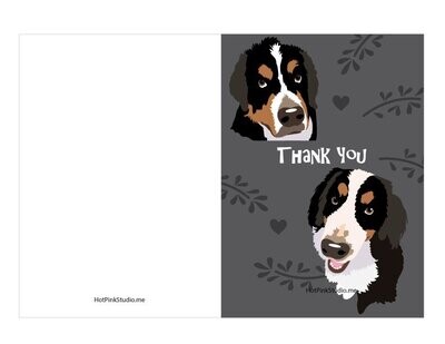 Bernese Mt Dog Faces Thank. You, Birthday Card, Anniversary Card