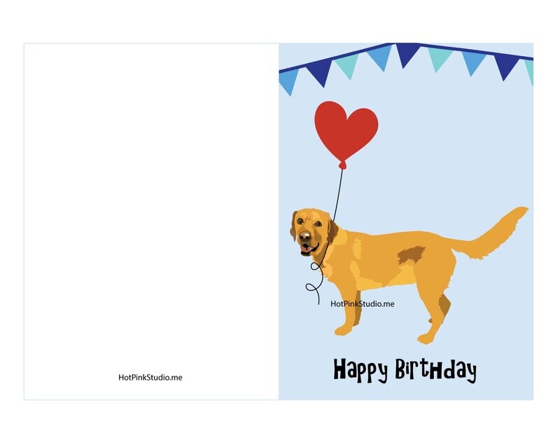 Golden Retriever Dog Birthday Card,  You Are My Favorite Human