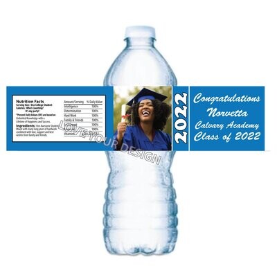 Class of 2023 Graduation Photo Water Bottle label You Print PDF Files