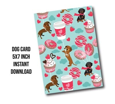 CARD Dachshund Dog Christmas Card, Anniversary Card, Dog Love Card, Anniversary card for husband, dog lover card for her