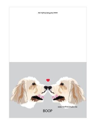 Cream Doodle Dog Birthday Card Anniversary For Your Love or Best Friend