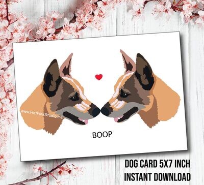 Red Australian Cattle Dog Birthday Card Anniversary For Your Love or Best Friend