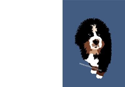 Puppy Bernese Mt Dogs Thank. You, Birthday Card, Anniversary Card,