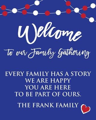 Family Reunion Welcome sign Party Lights design