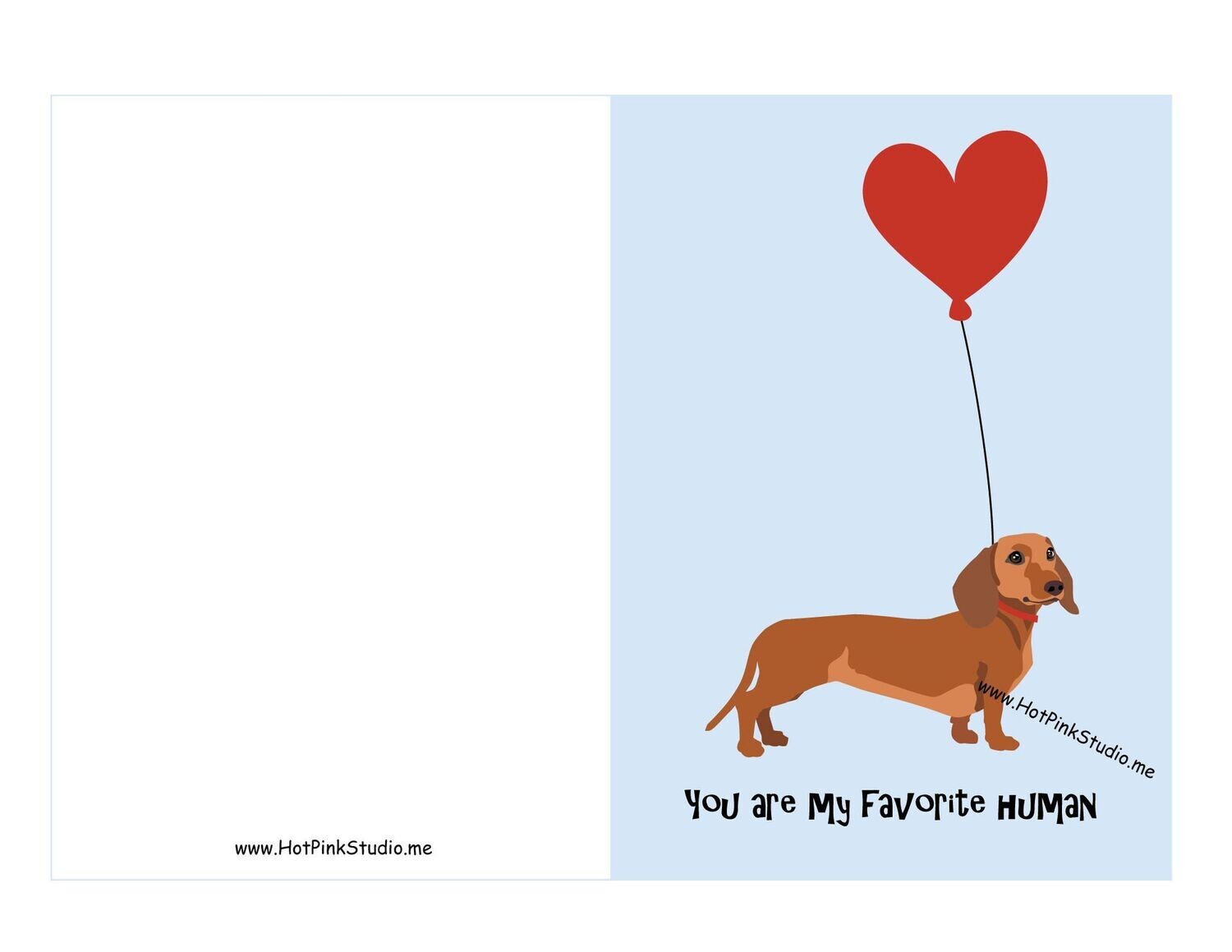 Dachshund Dog Happy Birthday Card 5x7 inch file printable dachshund-dog-happy-birthday-card-5x7-inch-file-printable