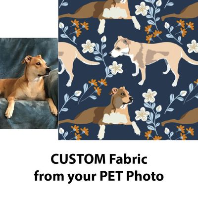 Your Dog on Custom Fabric designed from your Pet Photo