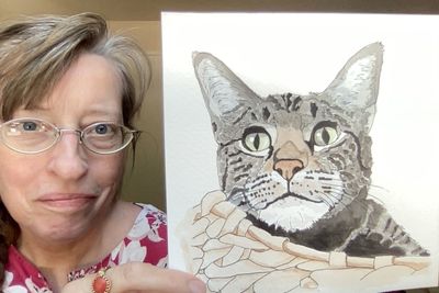 Watercolor Cat Portrait from a photo