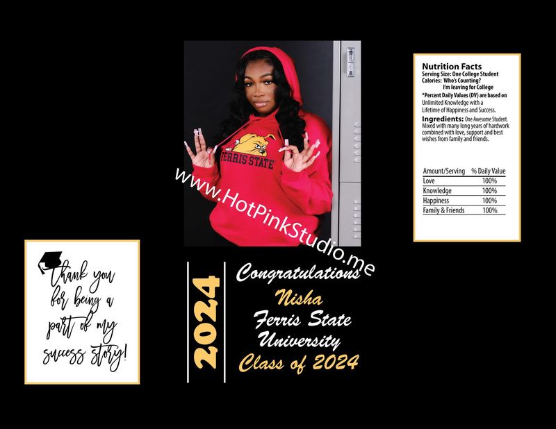 2024 Graduation Photo Potato Chip Bag label You Print PDF Files