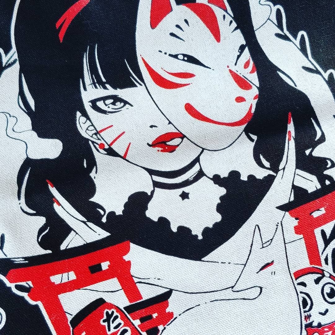 Kitty Tote Bag - Kitsune Tote Bag