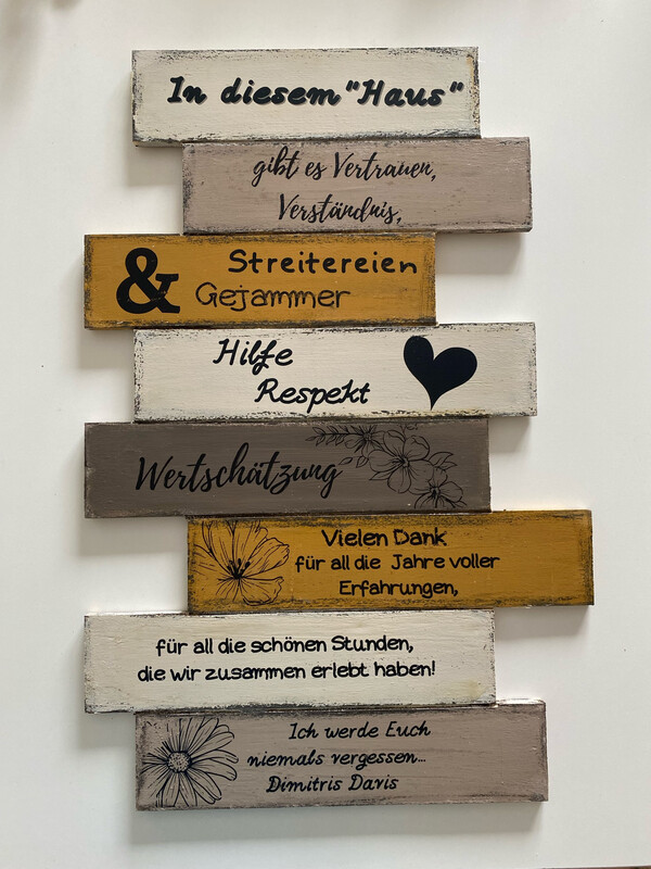 Holzschild Kollegen