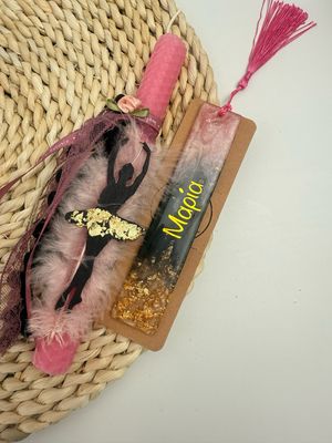 SET Osterkerze Bienenwachs mit Lesezeichen
