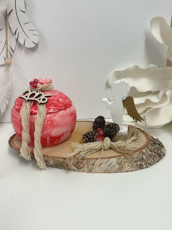 Set Granatapfel Kerze mit Engel Set Granatapfel Kerze mit Engel