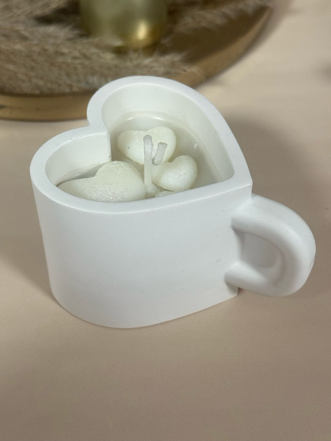 Herztasse als Duftkerze