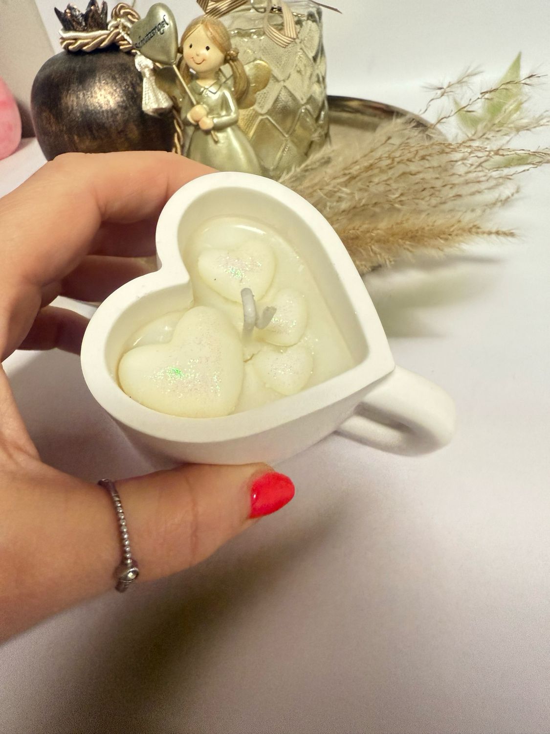 Herztasse als Duftkerze