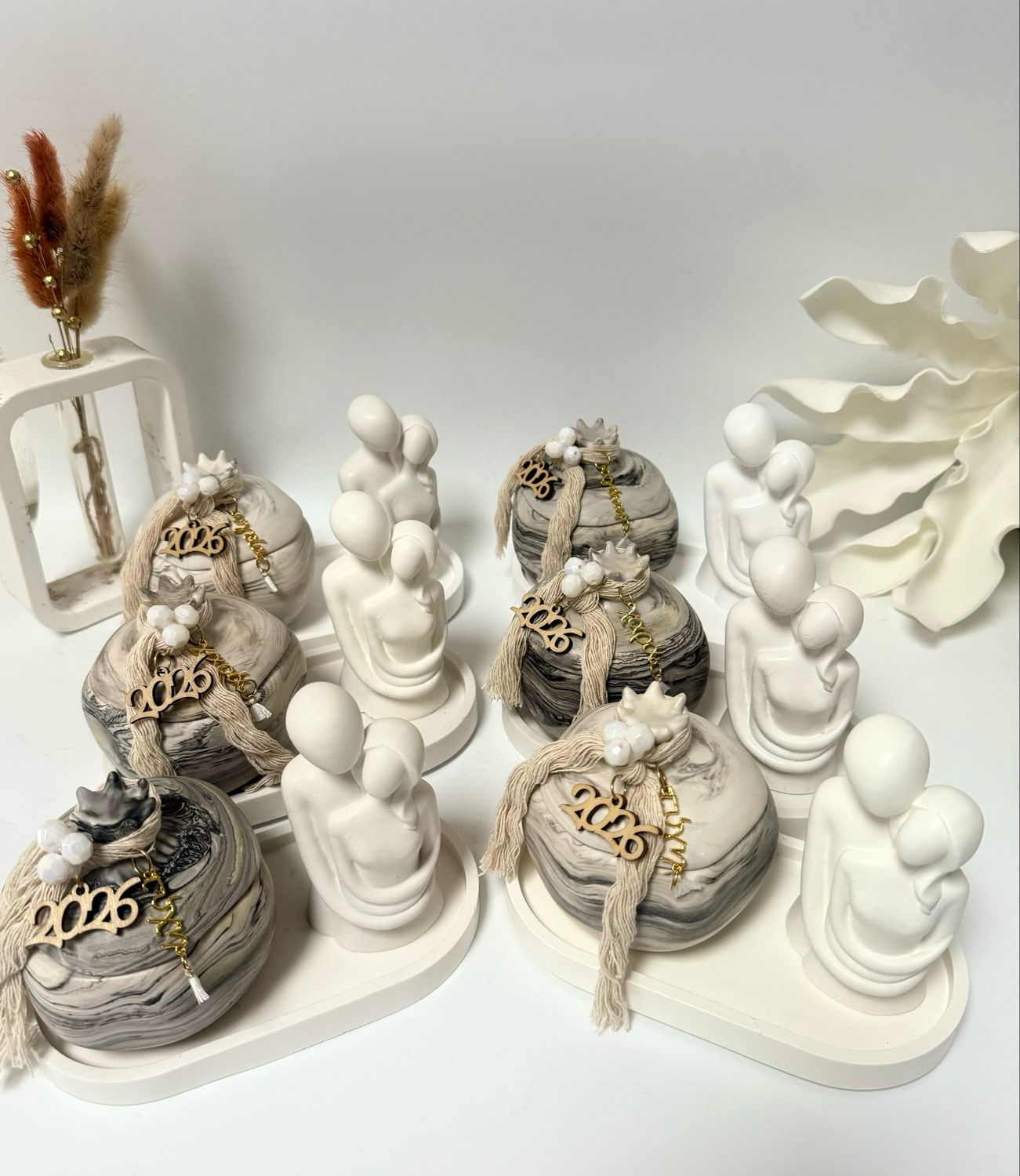 Set Granatapfel Untersetzer und Figur