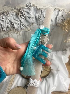Osterkerze mit resin Schlüsselanhänger