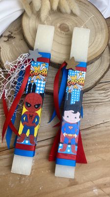 Osterkerze mit Stiftablage für die Wand im Set