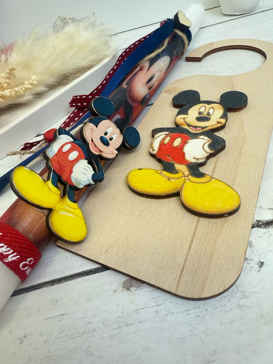 Osterkerze Mikey &amp; Türanhänger