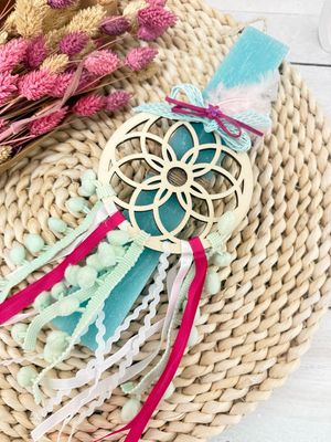 Osterkerze Traumfänger Osterkerze Traumfänger