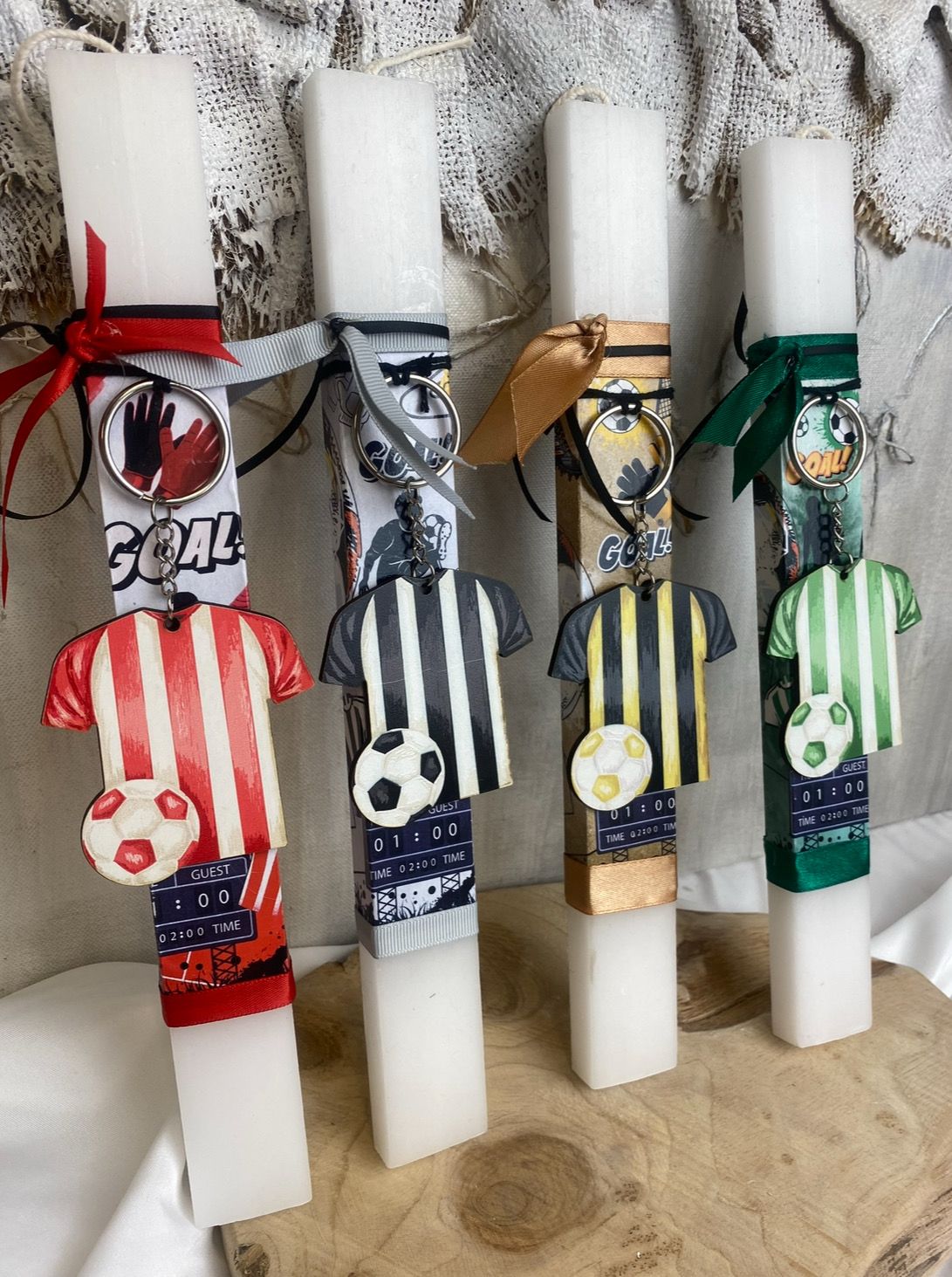 Osterkerze Fußball schwarz-weiß