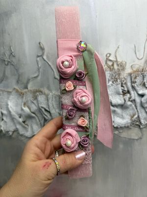 Osterkerze Vintage Blumen