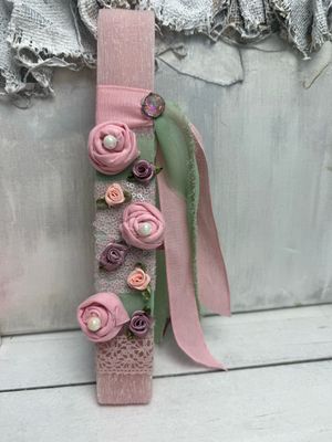 Osterkerze Vintage Blumen Osterkerze Vintage Blumen