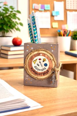 Stiftebox aus Holz für Lehrer