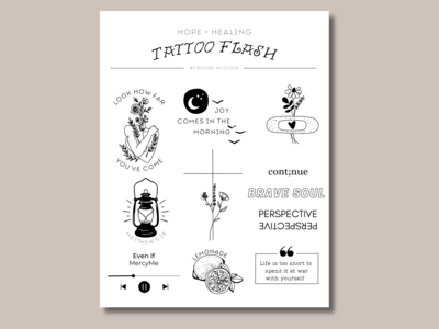 Hope + Healing Tattoo Flash Art (DIGITAL DOWNLOAD)