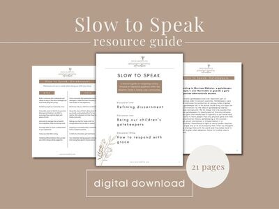 Slow to Speak | a resource guide on discernment | Digital Download
