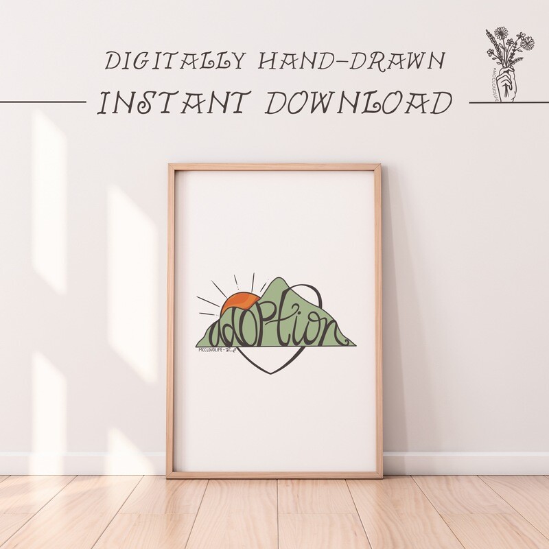 Mountains Adoption Symbol Digital Download