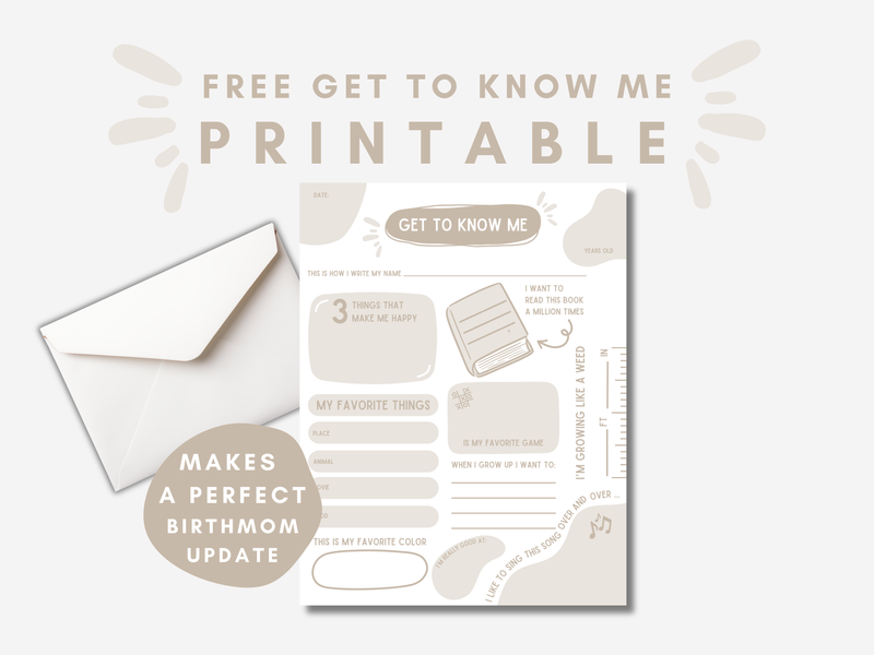Get To Know Me | instant digital download | FREE