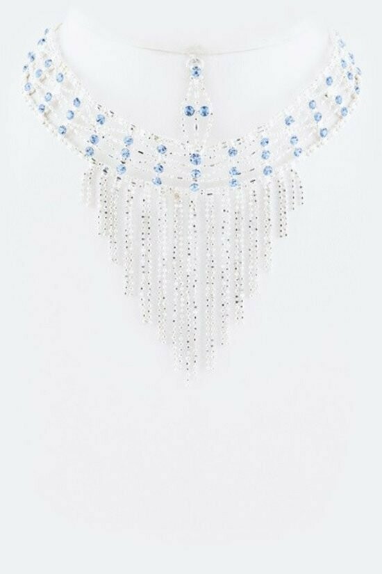 Beautiful Crystal Tiered Necklace Set