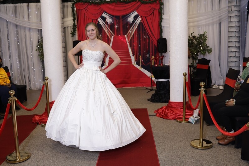 Gorgeous Strapless wedding dress with embellishing rhinestones on the skirt and bodice