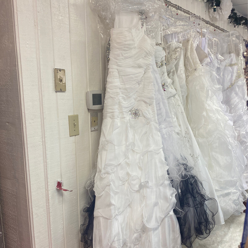 Stunning Ruffled Bling Wedding Gown