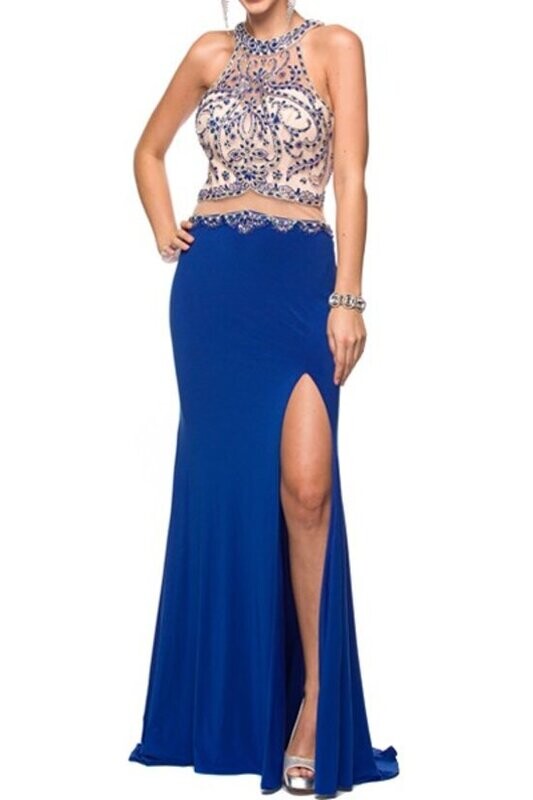 Two Piece Sequins Evening Gown