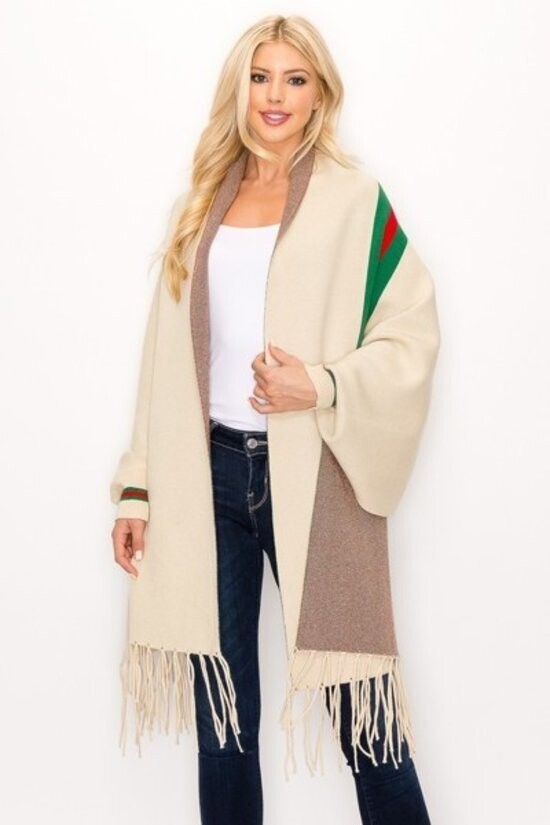 Fancy Poncho with Tassel