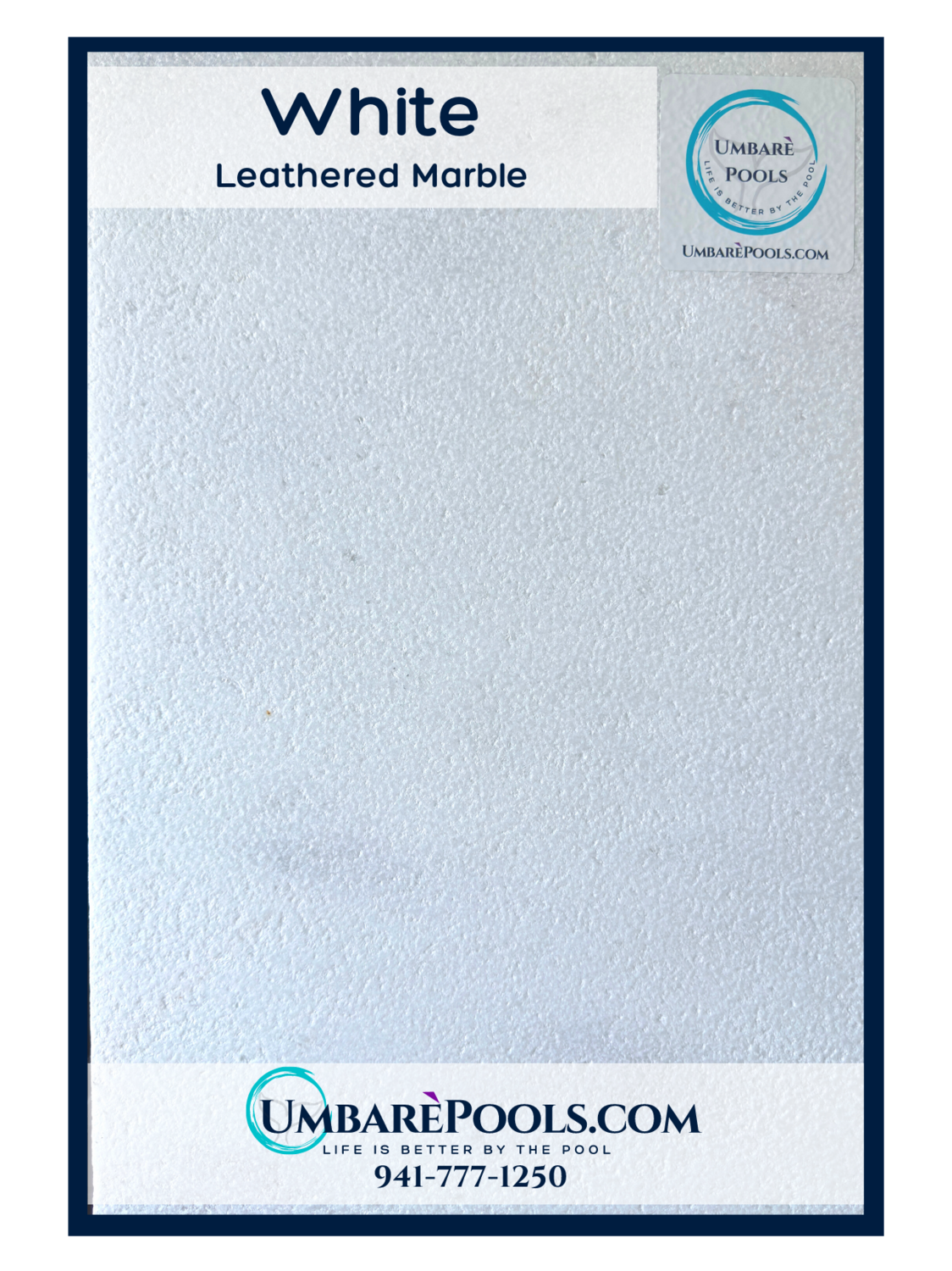 Umbare Pools Pool Builder in Lakewood Ranch White Leathered Marble Paver 16x24&quot;