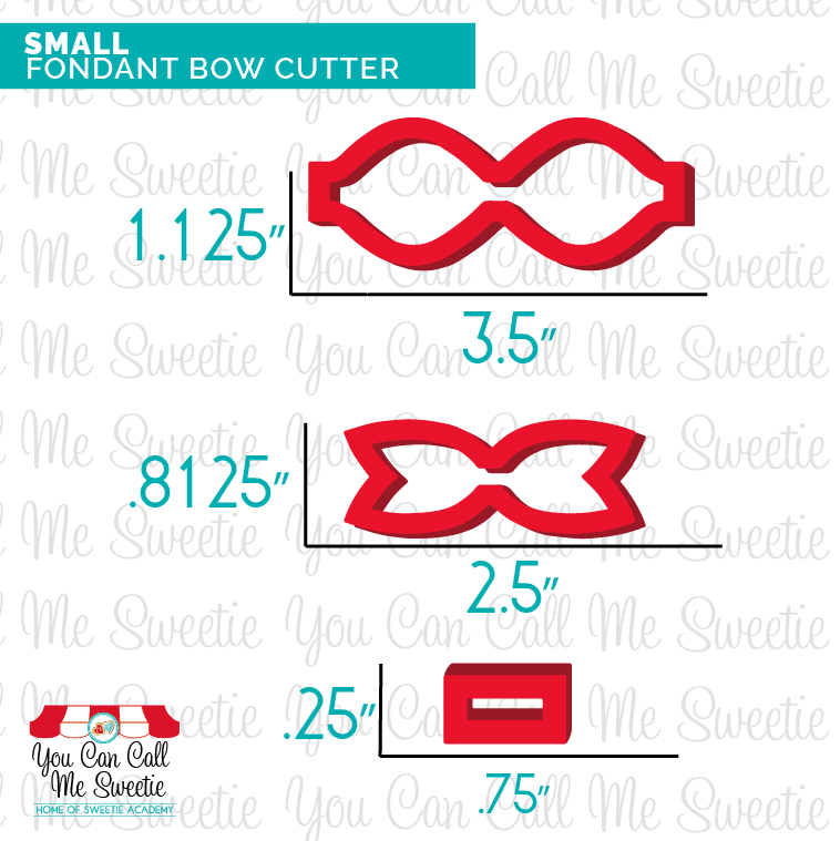 Fondant Bow Cutter 3 pc set