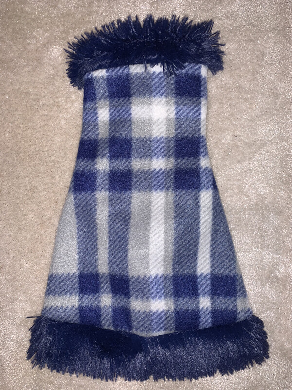 Homecoming Party W Navy Fur Trim 