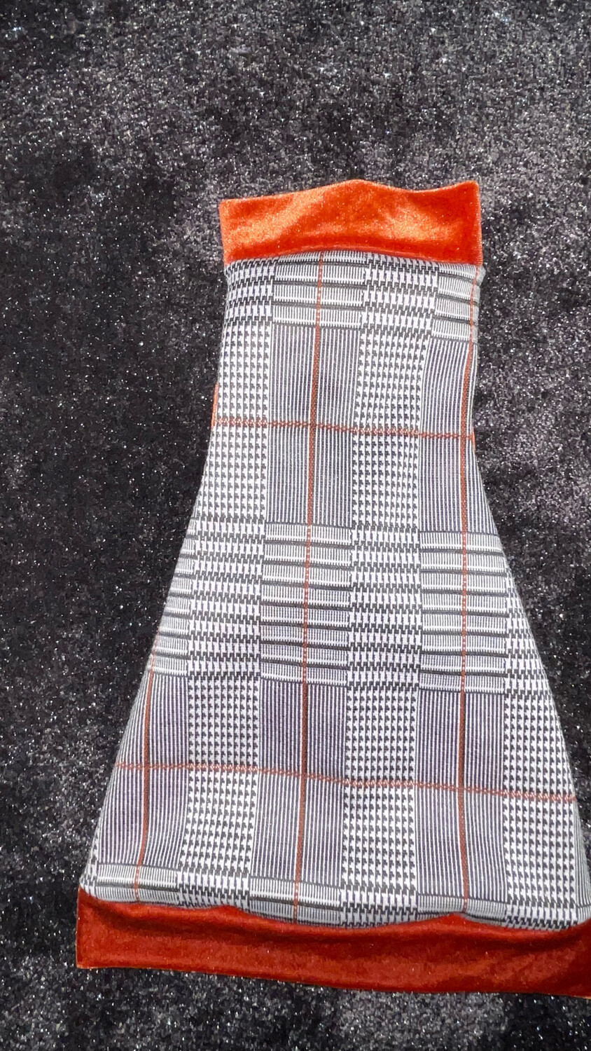 Harvest Houndstooth W Velvet Trim